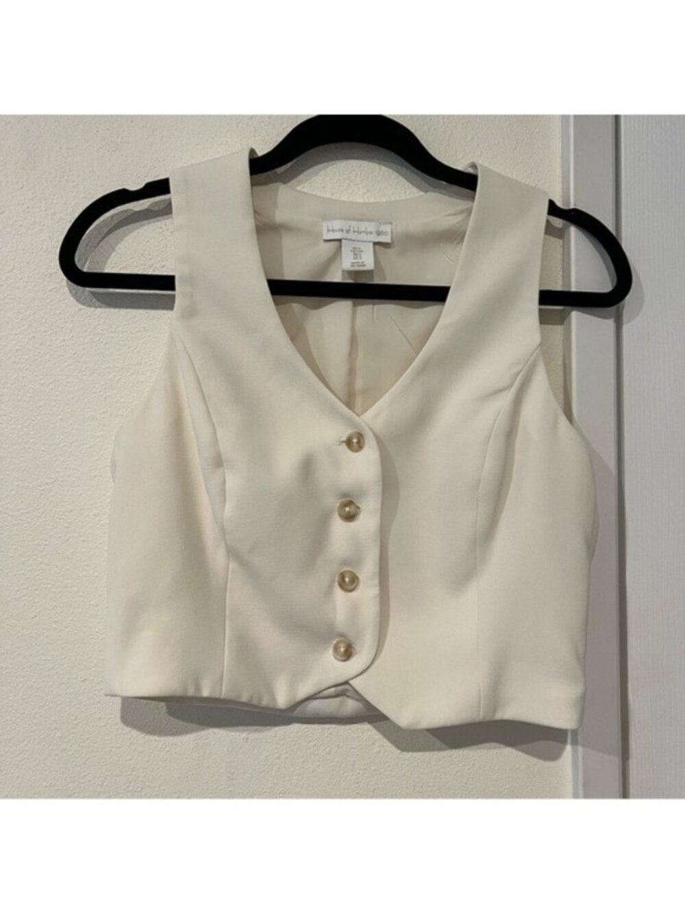 House of Harlow 1960 White Button Front Vest Size Small